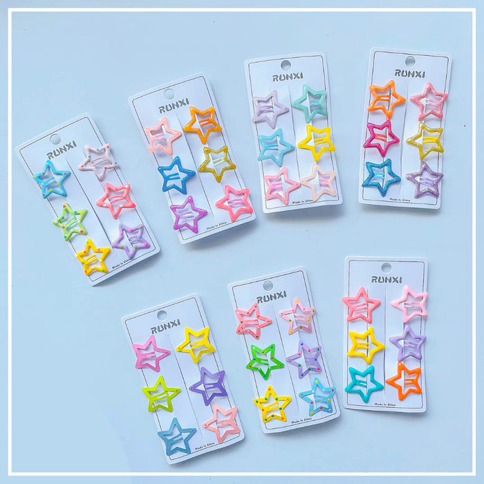 Wholesale  Star Drop Oil BB Clip Powder Hair Accessories Baby Hair Clip Bang Clip Head Accessories