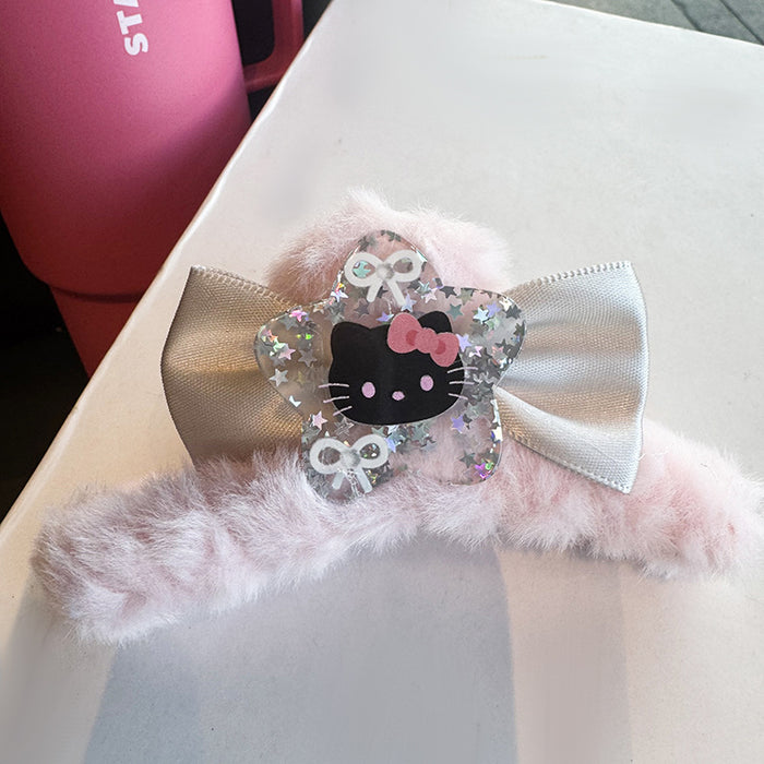 Wholesale Children' s Plush Grab Clip Cute Cat Hair Shark Clip Headwear Girl' s Back of Head Hair Grab