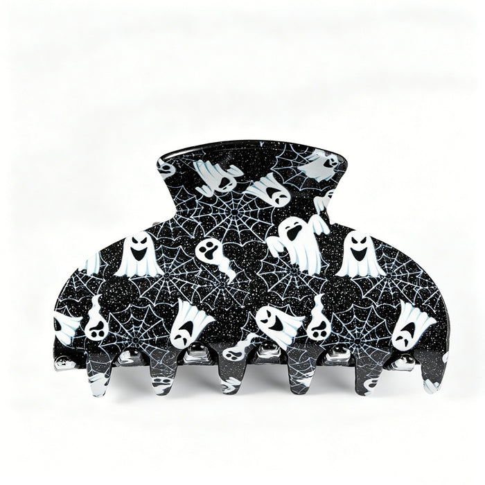 Wholesale Stylish  Shark Claw Hair Clips Ghost Pumpkin Black Cat Print Women Hair Accessory