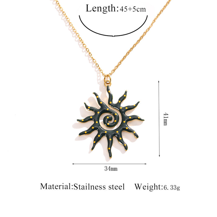 Wholesale Stainless Steel Sun Pendant Necklace