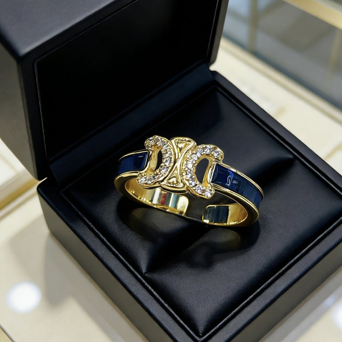 Wholesale Copper Zircon Oil-Drip Adjustable Ring
