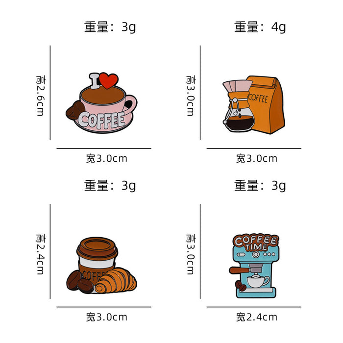 Wholesale Dripping Oil Coffee Series Brooch