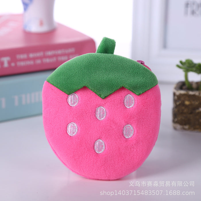 Wholesale Plush Colorful Pineapple Strawberry Watermelon Cartoon Cute Coin Purse JDC-WT-SM003