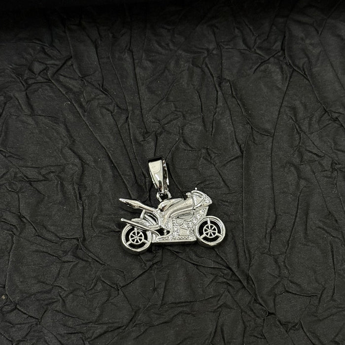 Wholesale  motorcycle pendant necklace copper gold-plated micro-inlaid zircon jewelry accessories  men's and women's jewelry