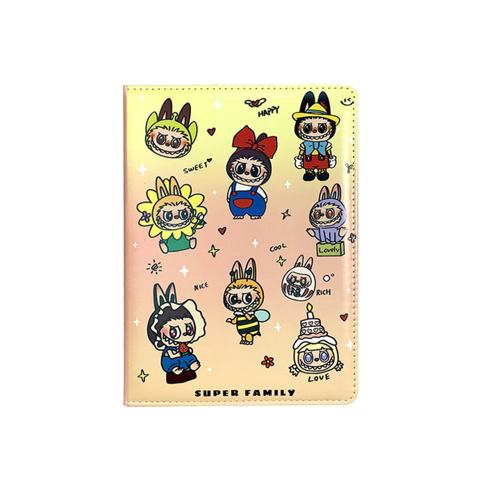 Wholesale 5pcs Super Family Leather Notebook Color Pages Line Diary Cute Cartoon Leather Cover