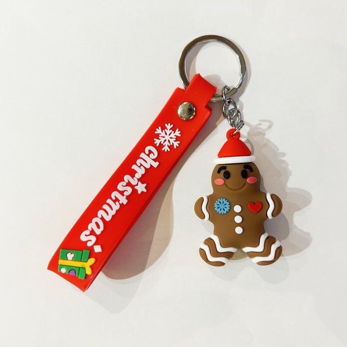 Wholesale PVC Christmas Snowman Cartoon Doll Keychain JDC-KC-WuYi083