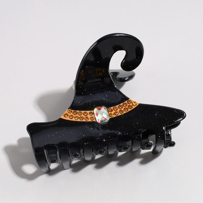 Wholesale Personalized  witch hat clip diamond magic hat ponytail clip funny back of the head hair shark clip