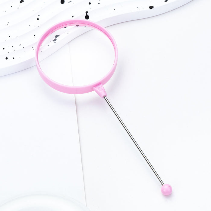 Wholesale DIY beaded magnifying glass student children' s scientific observation handheld portable plastic high-definition magnifying glass