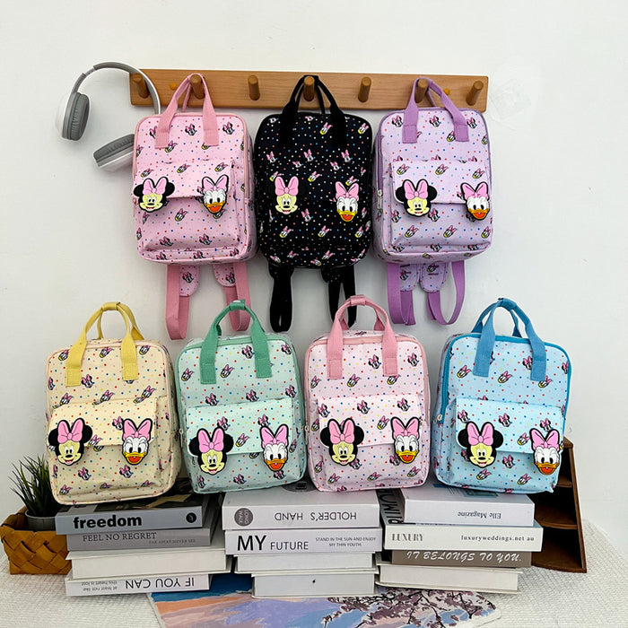 Wholesale Light pink polka dot anime cartoon backpack,  dopamine-inspired cute children' s backpack