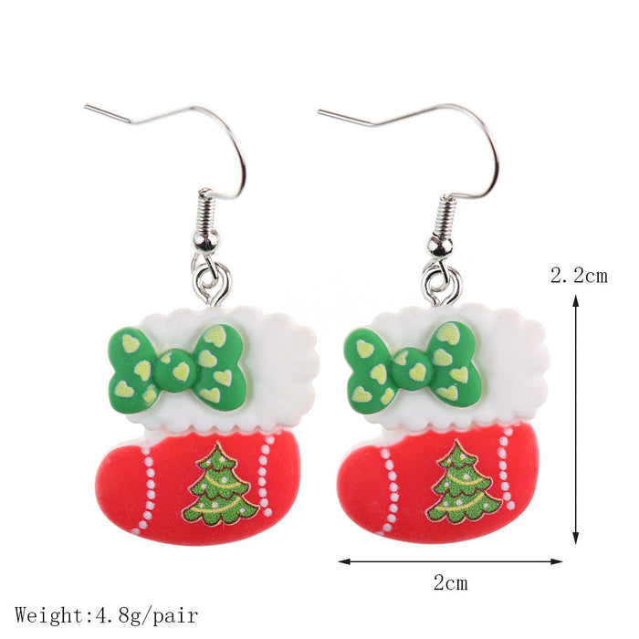 Wholesale Earrings Resin Christmas Cute Cartoon JDC-ES-niqing005