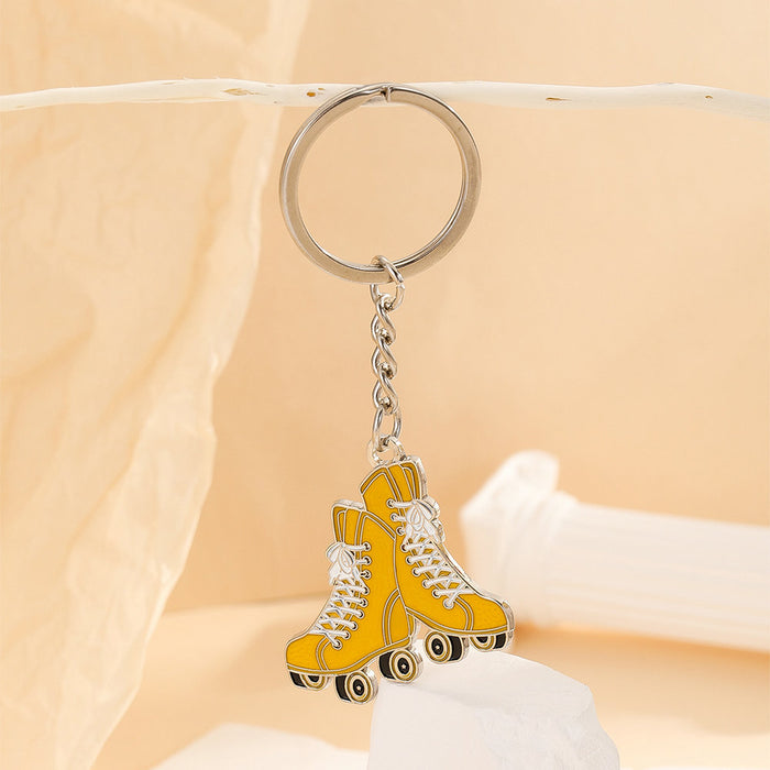Wholesale Cute roller skate metal keychain