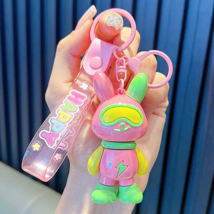 Wholesale Acrylic UV Plating Rabbit Keychain JDC-KC-WoA039