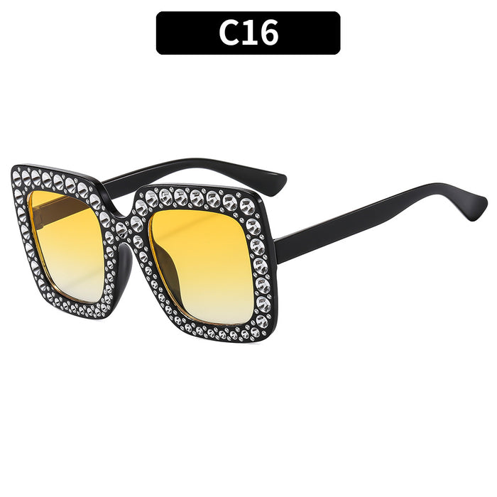 Wholesale Square Rhinestone Disco Sunglasses