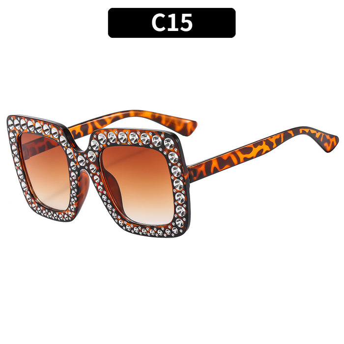 Wholesale Square Rhinestone Disco Sunglasses
