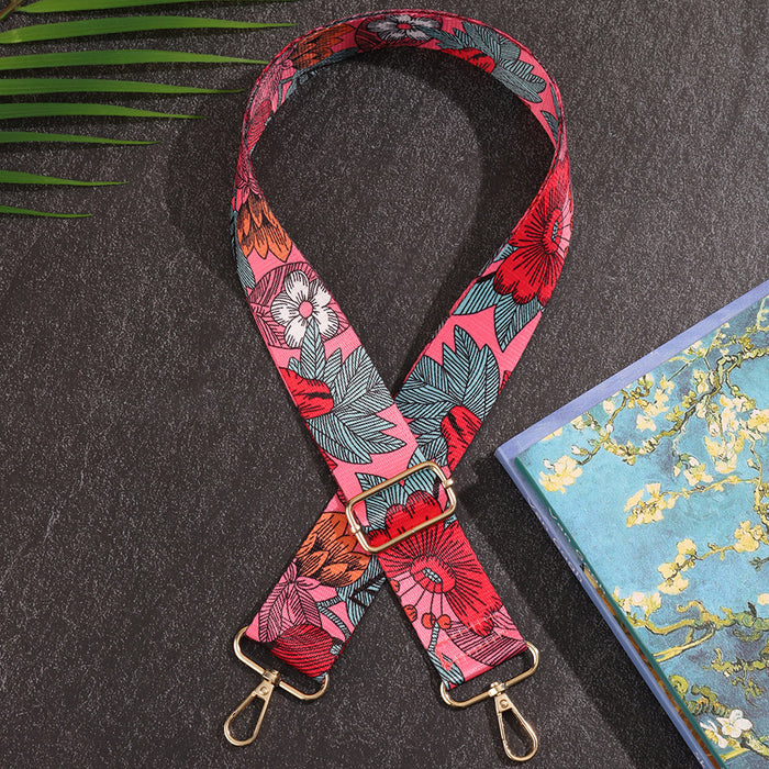 Wholesale DIY Colorful Flower Polyester Wide Bag Strap JDC-BS-HuLi004