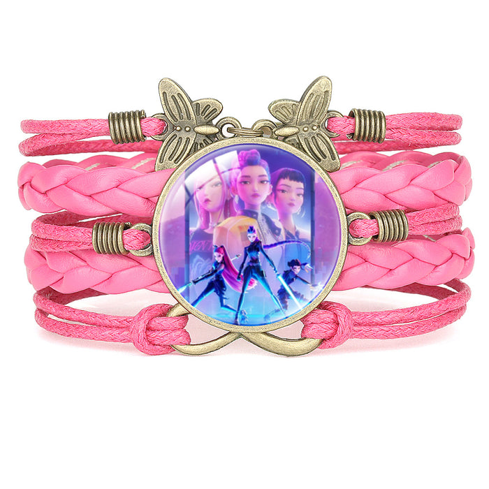 Wholesale KPOP Multi-Layer Cartoon Character Butterfly Combination Bracelet