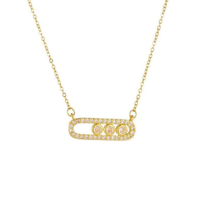 Wholesale Geometric Paperclip Clavicle Necklace