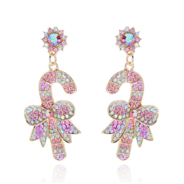 Wholesale Alloy Christmas Earrings Snowman Gingerbread Candy Cane Snowflake Design Party Jewelry Accessory