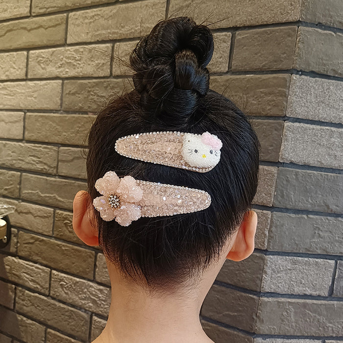 Wholesale sweet pink rhinestone Hair Clips accessories
