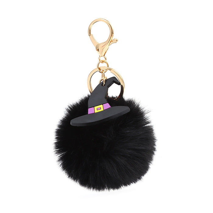 Wholesale Halloween Cute Plush Keychain Pendant Pom Pom Student Backpack Decorative Accessory MOQ≥5