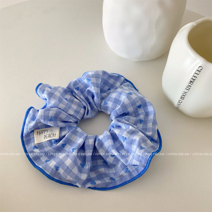 Wholesale Alphabet cloth logo, heart-shaped checkered headband, cute headwear, headband, versatile hair accessory