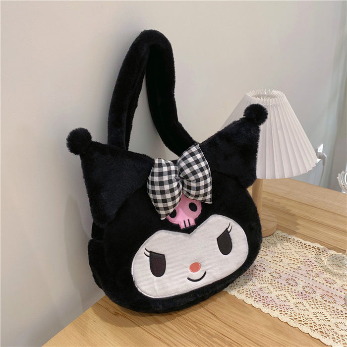 Wholesale Cute Cartoon Doll Large Capacity Single Shoulder Student Book Bag Plush Handbag Women's Bag