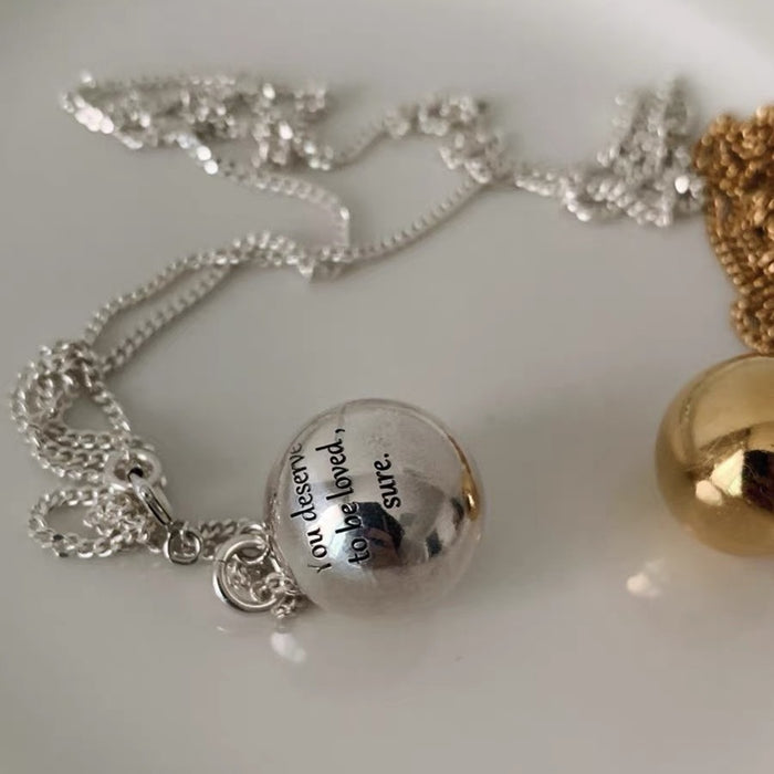 Wholesale Minimally designed round ball necklace for women with a niche design, temperament and texture pendant, sweater chain