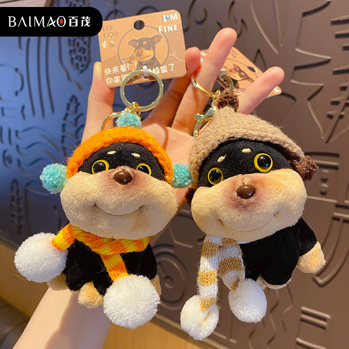 Wholesale Original funny plush toy keychain, cute and exquisite plush toy bag pendant
