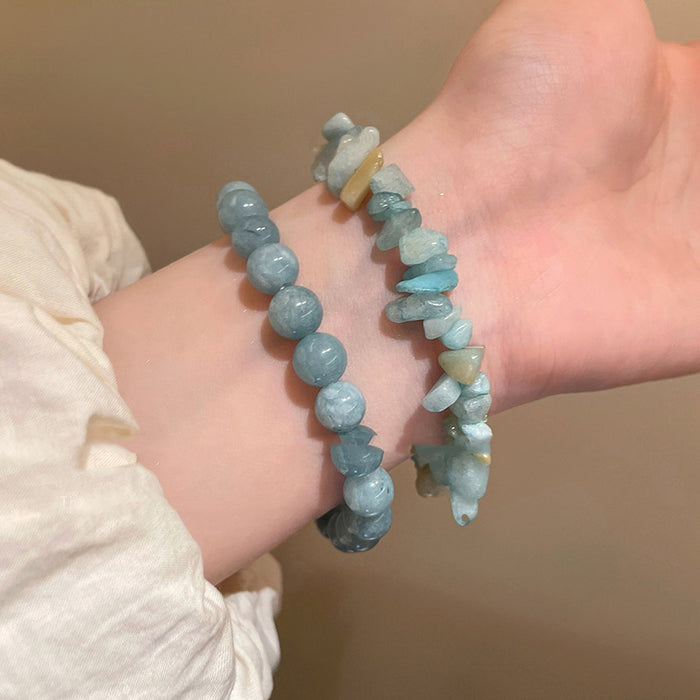 Wholesale Crushed stone round bead bead string bracelet design bracelet