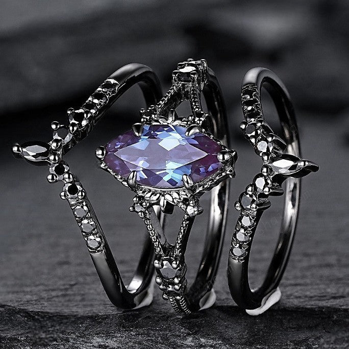 Wholesale Vintage three-piece ring set Black Warrior jewelry