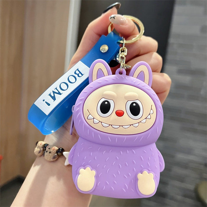 Wholesale Cute sitting cartoon character coin purse keychains