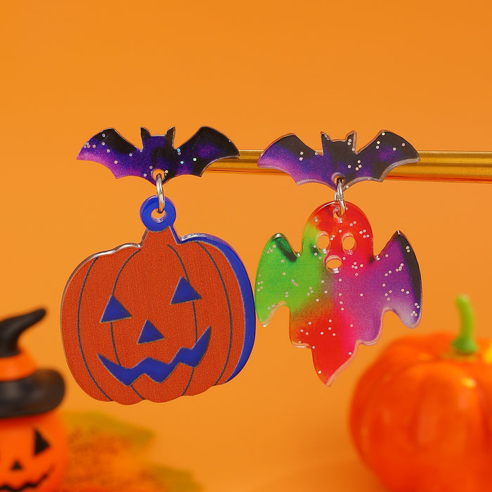 Wholesale  candy ghost hat earrings acrylic small holiday earrings cartoon cute funny earrings