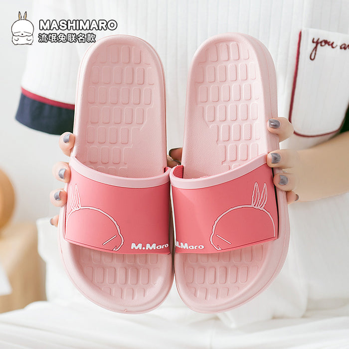 Wholesale  Bunny  Slippers Women's Non-Slip Household Cartoon Cute Couple Home Indoor Bathroom Thick Bottom Outer