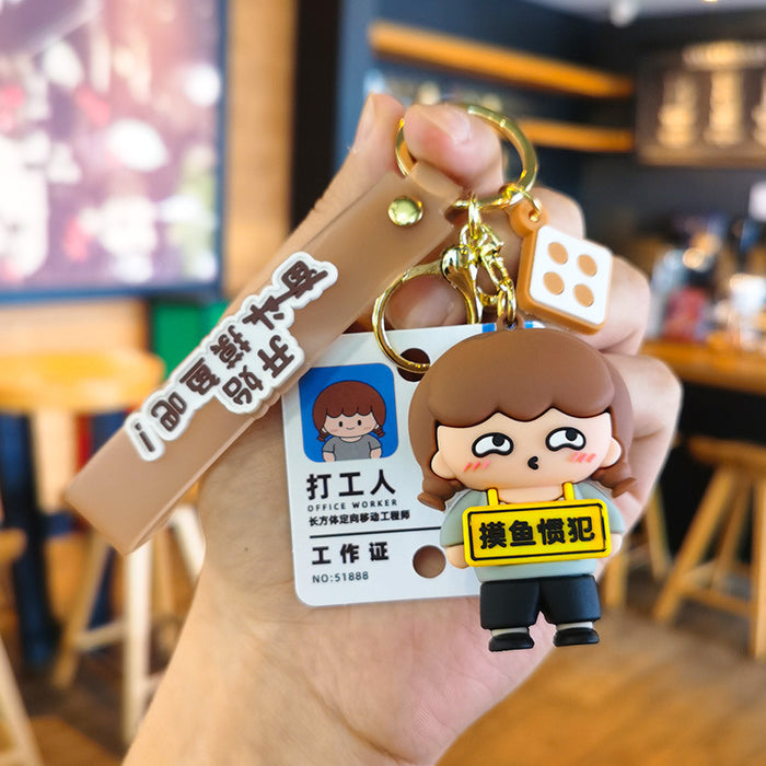 Wholesale Cartoon 3D Doll Rubber Keychain JDC-KC-Tingm031