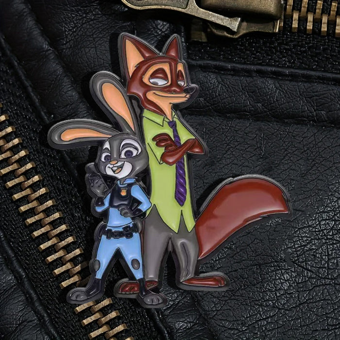 Wholesale Chic Cartoon Rabbit Fox Brooch Creative Painted Metal Pin for Bags Clothes Anime Accessory MOQ≥2