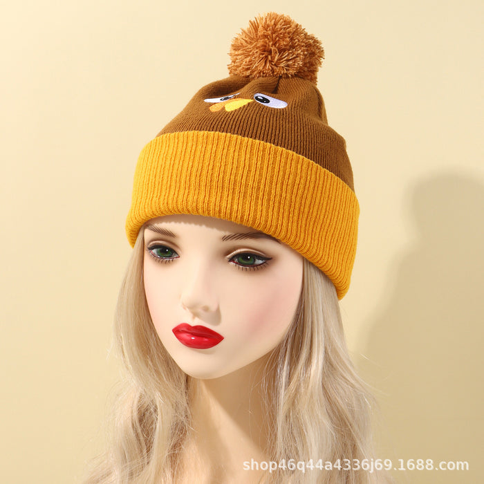 Wholesale Autumn and Winter New Kidsren' s Acrylic Knitted Hat Thanksgiving Family Warm Personalized Turkey Hat Female Couple Woolen Hat