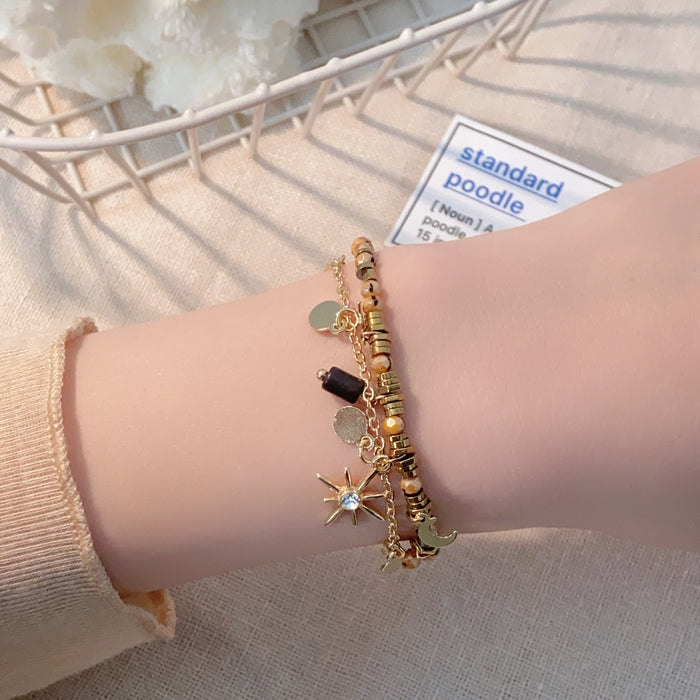 Wholesale Retro high-end natural stone bead necklace versatile high-end collarbone chain fashion accessory
