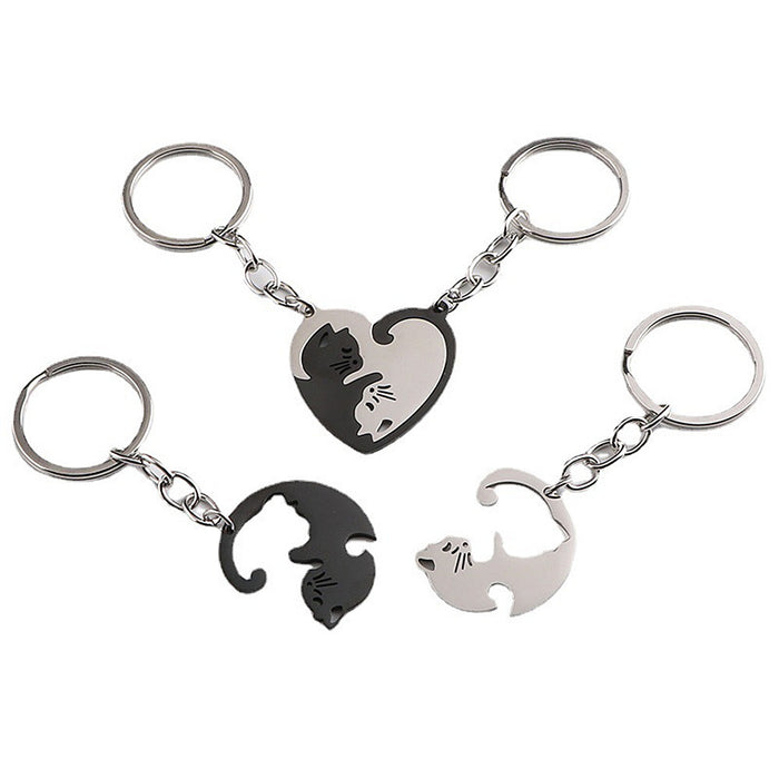 Wholesale stainless steel heart-shaped keychain