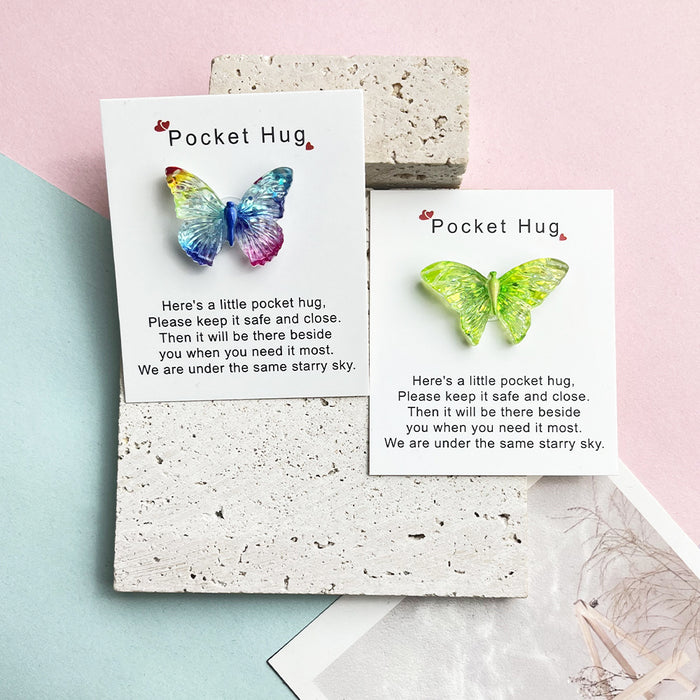 Wholesale gradient butterfly pocket Decorations hug card