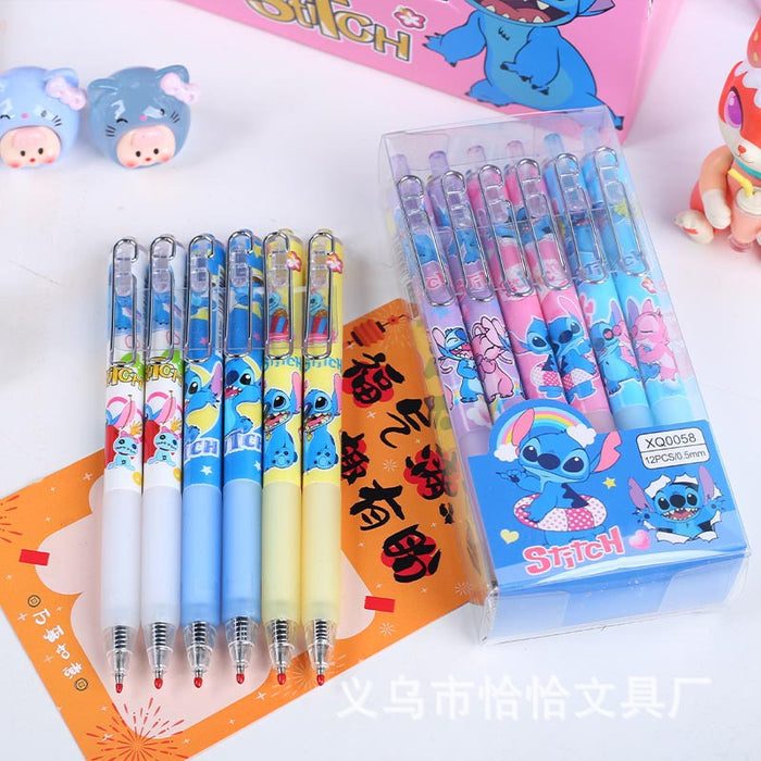 Wholesale 12pcs Ballpoint Pen Cartoon Press Hand Account Pen Color Pen Stationery