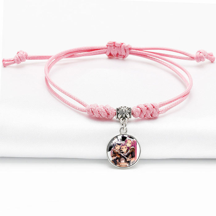 Wholesale KPOP Cartoon Pendant Multi-Color Adjustable Braided Bracelet