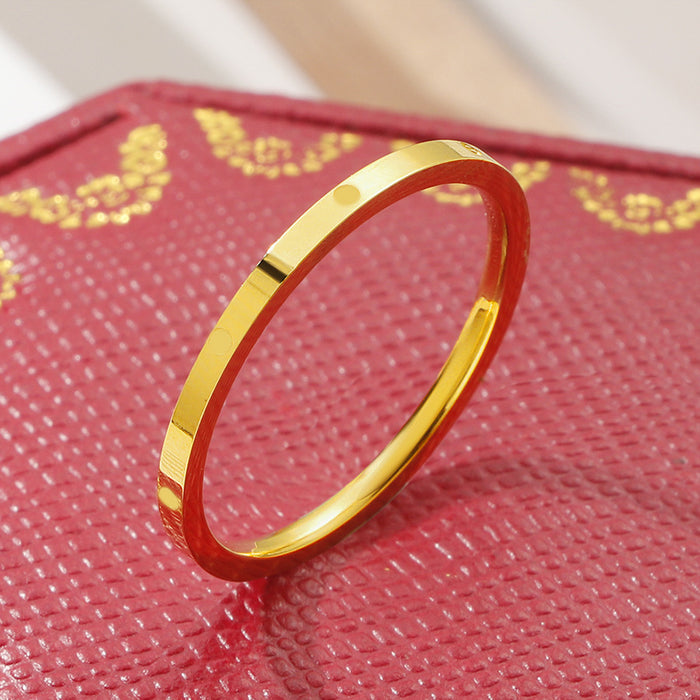 Wholesale New minimalist plain ring titanium steel ring for men and women, niche design, gold-plated minimalist versatile ring