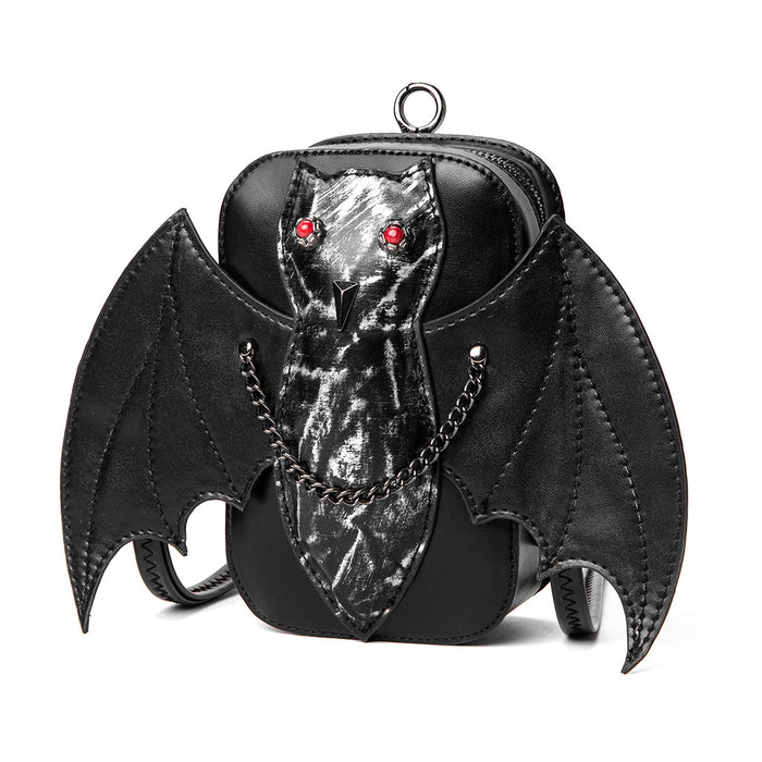 Wholesale Crossbody Bag Women Dark Gothic Bat Flower Design PU Leather Small Square Bag for Everyday Fashion Accessory