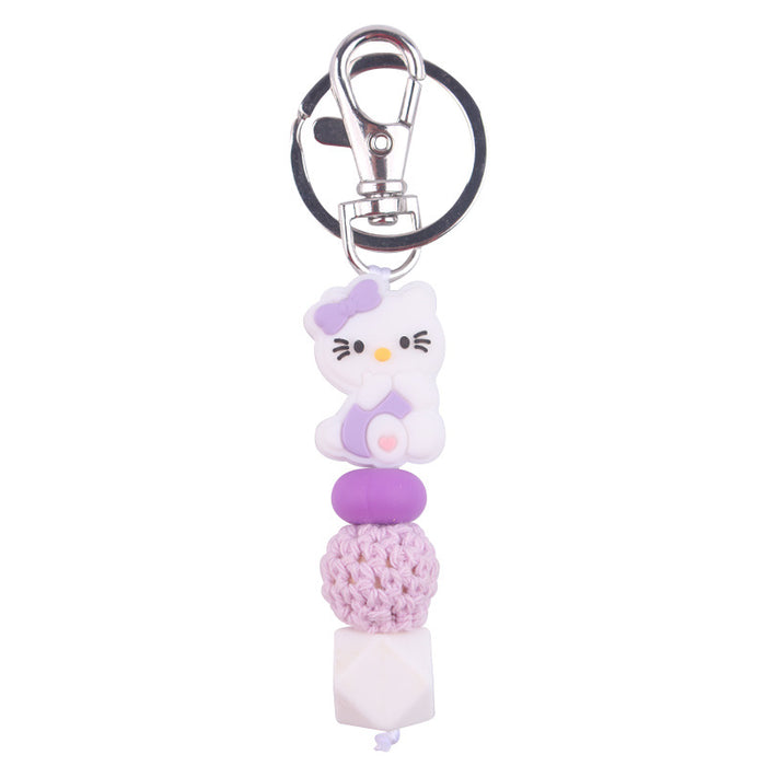 Wholesale Cartoon Silicone Beads Keychain JDC-KC-GuangTian036