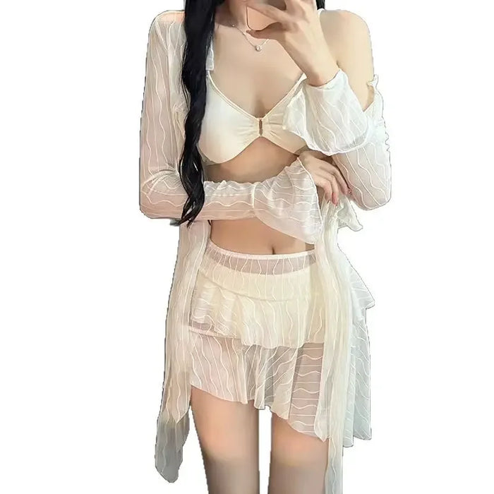 Wholesale New 4-piece swimsuit women's bikini vacation beach long sleeved hot spring feeling