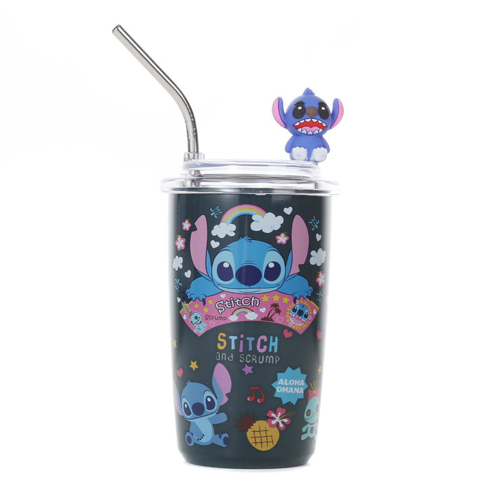Wholesale Cute Cartoon Stainless Steel Portable Thermos Cup for Students with Straw