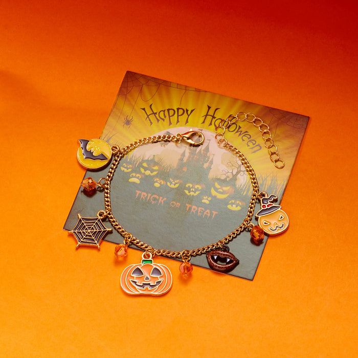 Wholesale  Series Bracelets Cute and Funny Style Cartoon Pendants Ghost Pumpkin Multi-Pendant Bracelets for Women