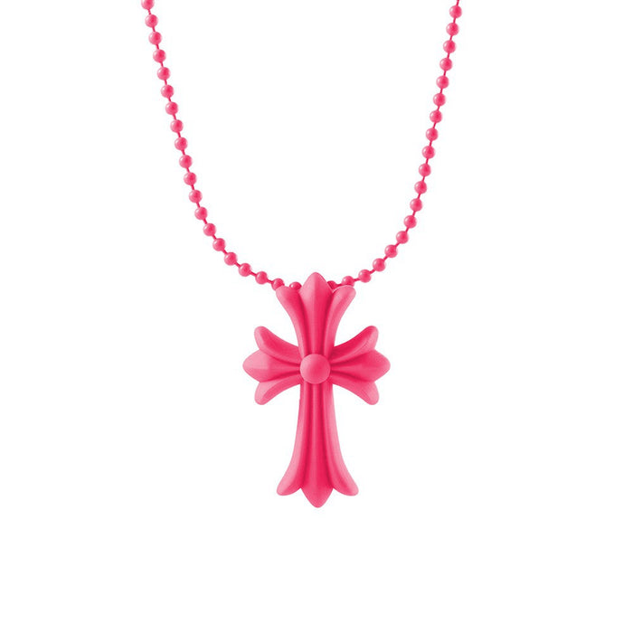 Wholesale Punk hip-hop limited edition colorful cross versatile women's necklace