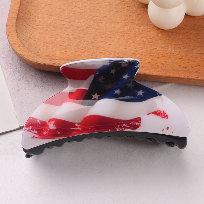 Wholesale Gold Powder Rectangular Clip Striped Star Hair Clips