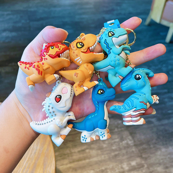 Wholesale Cartoon little dinosaur keychain doll car keychain souvenir school bag pendant small gift